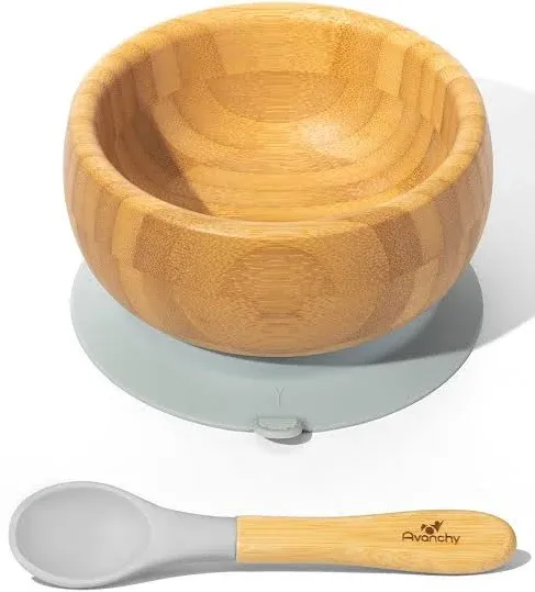 Avanchy Bamboo Suction Baby Bowl + Spoon