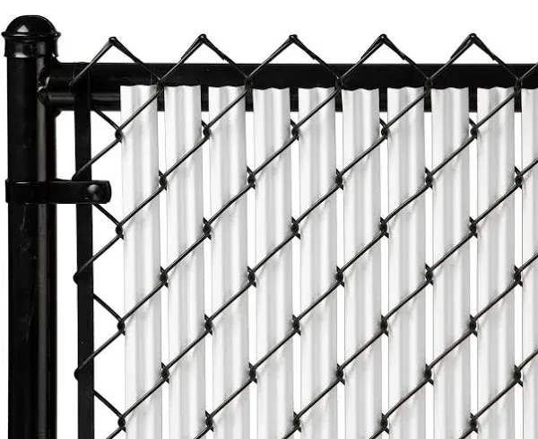 Made in America Slat Depot Single Wall Bottom Locking Privacy Slat for 3', 4', 5', 6', 7' and 8' Chain Link Fence (4ft, White)