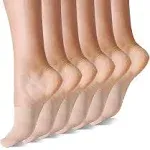 MANZI 6 Pairs Toe Topper Women Socks Half Noshow Seamless Socks