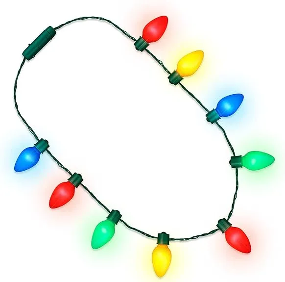 Light Up Christmas Bulb Necklace