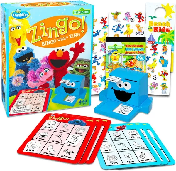 Sesame Street Bingo for Kids - Bundle with Zingo Sesame Street Bingo Games Fe...