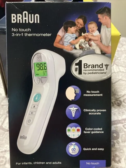 Braun BNT100US No Touch 3-In-1 Digital Thermometer, White