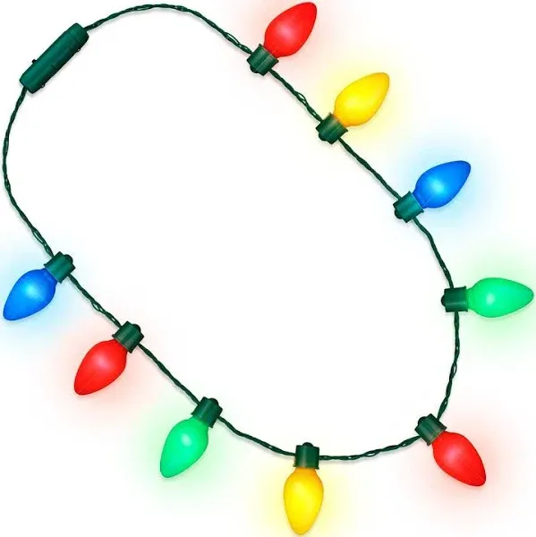 Light Up Christmas Bulb Necklace