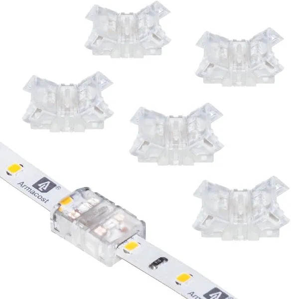 Armacost Lighting WireGrip 2 Pin LED Strip Light Tape to Tape Splice Connectors 6 Pack