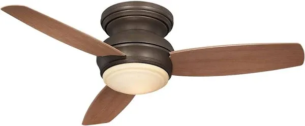 Minka-Aire Traditional Concept 44-Inch 3-Blade LED Ceiling Fan in Oil Rubbed Bronze Finish W/ Medium Maple Blades & Tinted Opal Glass - F593L-ORB