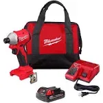 Milwaukee M18 Compact Brushless 1/4" Hex Impact Driver Kit