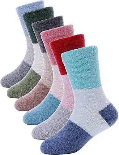 ANTSANG Kids Merino Wool Hiking Socks (6 Pairs)