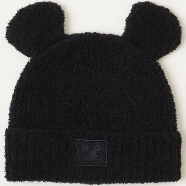 Barefoot Dreams Kids&#039; CozyChic Disney Mickey Mouse Ears Beanie Black