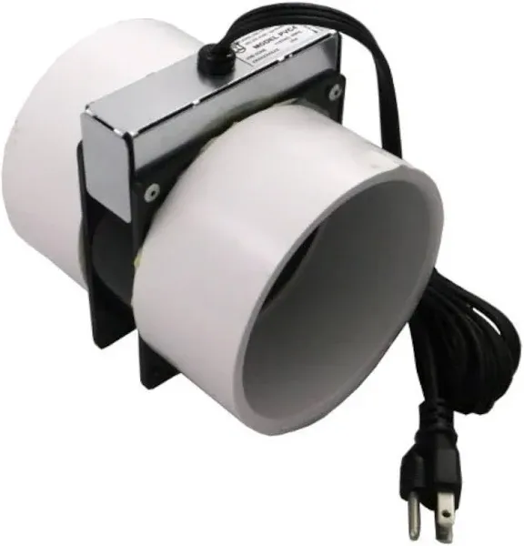 PVC4 Radon Mitigation Fan Model - Exhaust Fan with 6-Ft. Power Cord, Minimal ...