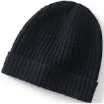 Lands' End Cashtouch Winter Beanie Hat - Small - Black