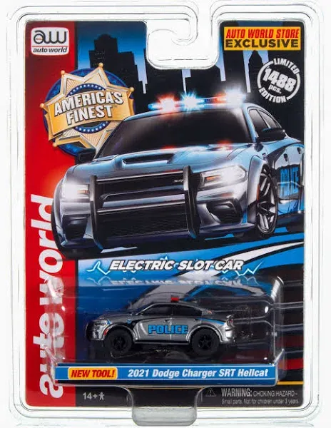 Auto World Xtraction 2021 Dodge Hellcat Police Car (AW Exclusive) HO Scale