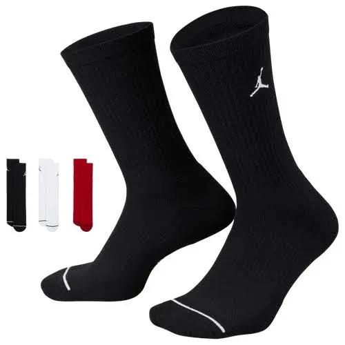 Air Jordan Socks Mens Large Nike Dri FIT Everyday Cushioned Black White Red