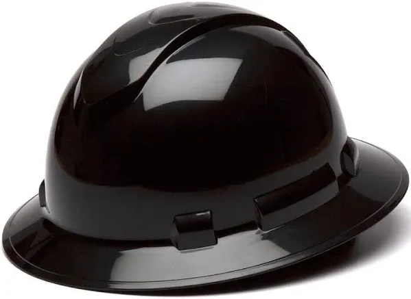 Pyramex HP54116 Ridgeline Full Brim Hard Hat - 4-Point Ratchet Suspension - Matte White Graphite