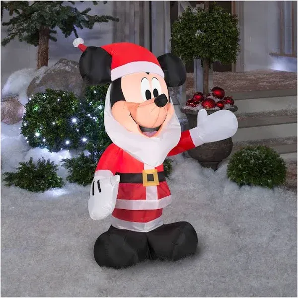 Gemmy Industries Mickey Mouse with Santa Beard Airblown Inflatable