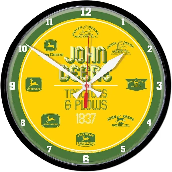 John Deere Green Vintage Logo Clock