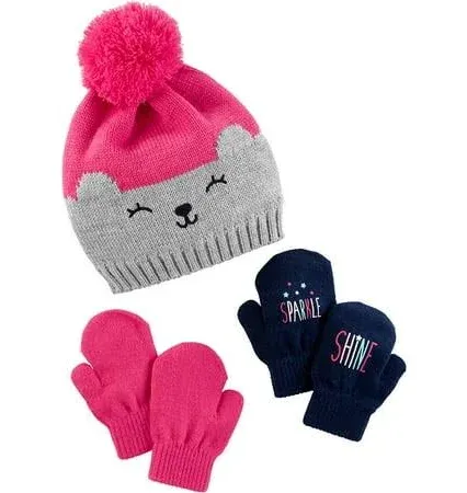 Simple Joys by Carter's Baby Girls' Hat and Mitten Set