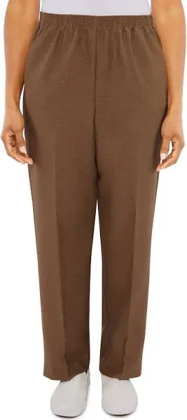 Alfred Dunner Women's Petite Classic Fit Textured Short Length Trousers