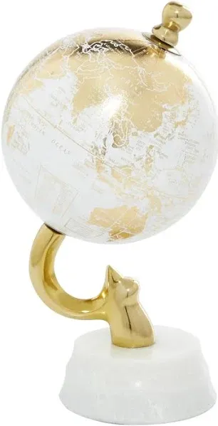 Decmode 5" Gold Globe with Marble Base