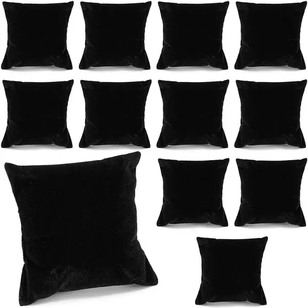 Juvale 12 Pack Velvet Bracelet Cushion Pillows for Watches and Bangles, Black 