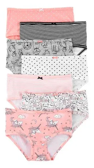 Carter's Girls' 7-Pack Stretch Cotton Brief Panties