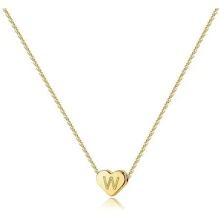 14K Gold Filled Heart Initial Necklace