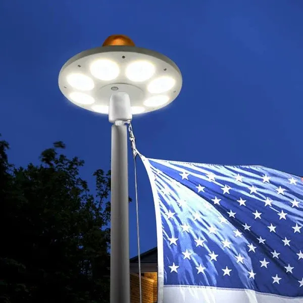 Flag Pole Light, 136 LEDs Flag Pole Light Solar Powered, 10000h Lifespan Solar Flap Pole Lights for 15-30FT Outside, Auto On/Off Energy Saving Dusk to Dawn