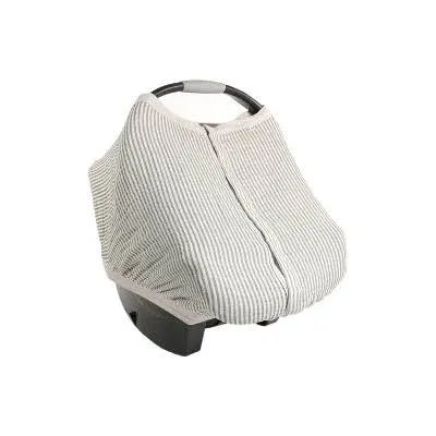 Little Unicorn Cotton Muslin Car Seat Canopy - Grey Stripe