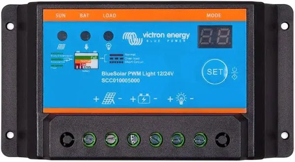 Victron Energy 12/24-Volt 10 Amp BlueSolar PWM-Light Solar Regulator Controller