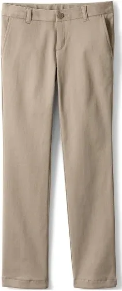 Lands' End Girls' Plain Front Stretch Chino Pants