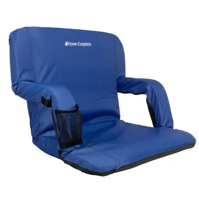 Home-Complete Wide Stadium Seat Chair Bleacher Cushion with Padded Back Support, Armrests, 6 Positions and Portable Carry Straps