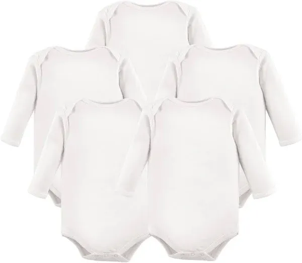 Hudson Baby Cotton Long-Sleeve Bodysuits (5-Pack)