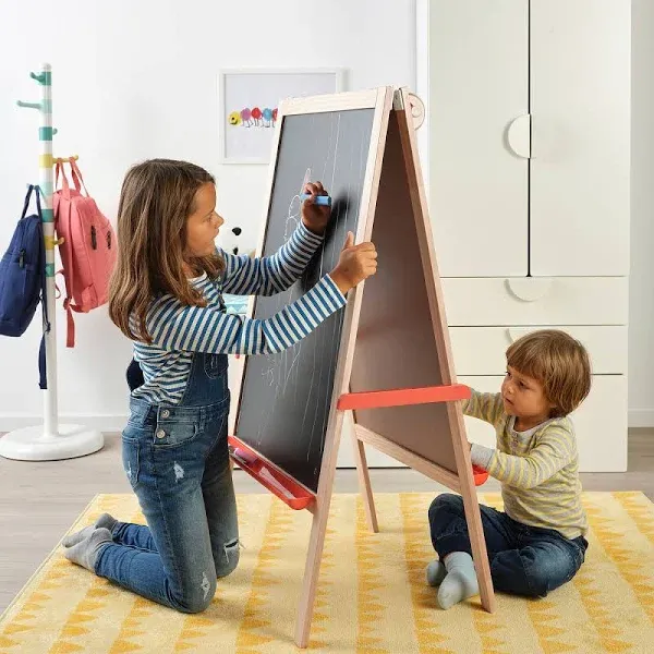 IKEA 3 In 1 Kids Art Easel Dual-Sided Blackboard Whiteboard & Paper Roll -Excellent