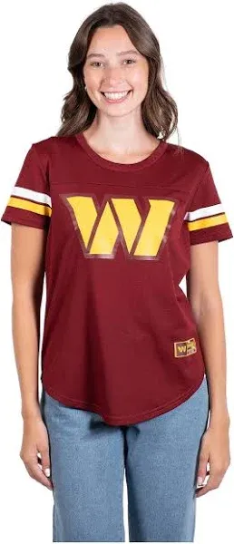 Ultra Game NFL Official Women's Super Soft Mesh Jersey T-Shirt, Washin