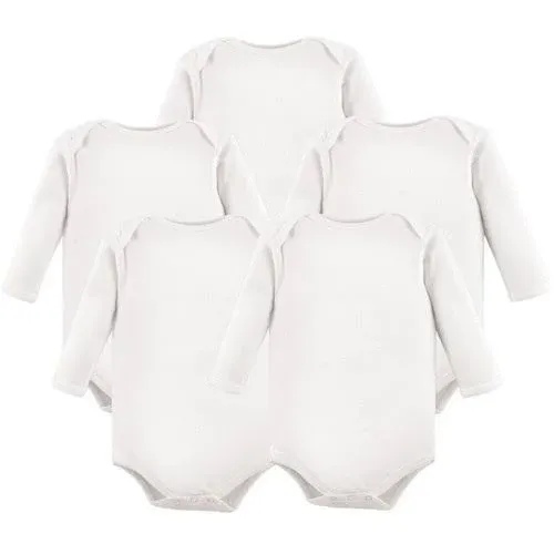 Hudson Baby Cotton Long-Sleeve Bodysuits (5-Pack)