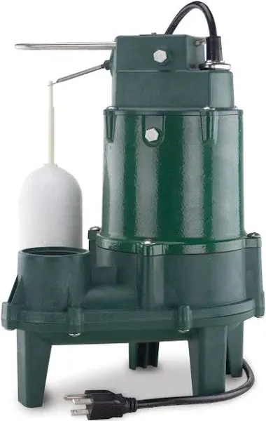 Zoeller 4011225 0.5 HP 6000 GPH Cast Iron Vertical Float Switch Submersible Sewage Pump