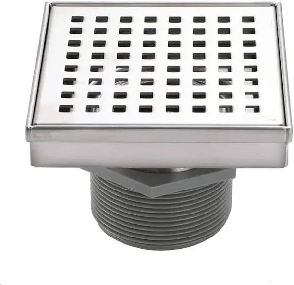 Design House 4" Square Matte Black Shower Drain