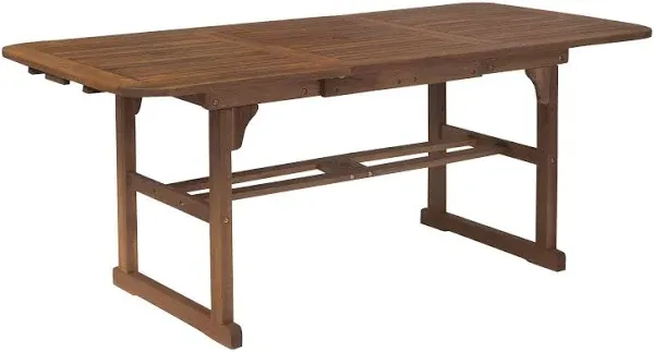 Walker Edison Acacia Wood Patio Butterfly Dining Table