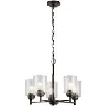 Kichler Winslow 5 Light Olde Bronze Contemporary Chandelier with Clear Seeded Glass