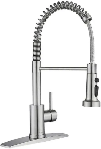 Single Spring Handle Pull Down Sprayer Kitchen Sink Faucet with Deck Plate