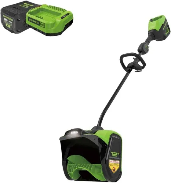 Greenworks Tools 80V 12" Cordless Battery LED Snow Shovel