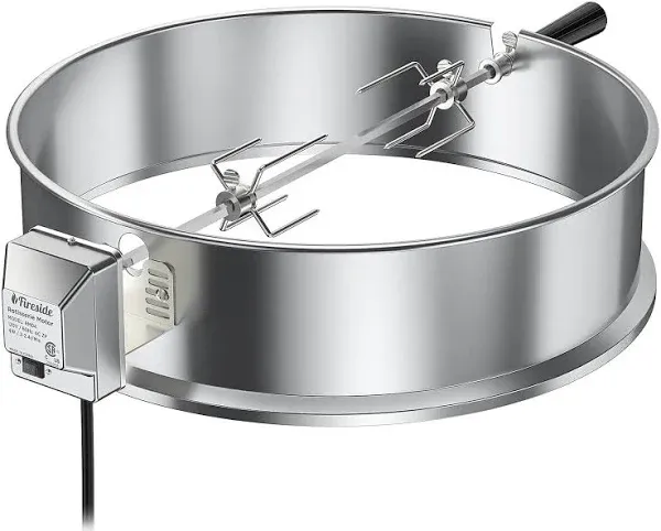 TURBRO Stainless Steel Rotisserie Ring Kit for 22-Inch Charcoal Kettle Grill