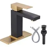 ARCORA Bathroom Faucet With Deckplate Included And Spot Resistant Black/Gold