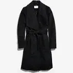 Cole Haan Women's Wool Blend Belted Wrap Coat - Black - Size 2