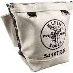 Klein Tools 5416TBR Tool Pouch, Bolt Retention Tool Bag Constructed of No. 4 Canvas with Reinforced Bottom, Tunnel Connect, 5 x 10 x 9-Inch