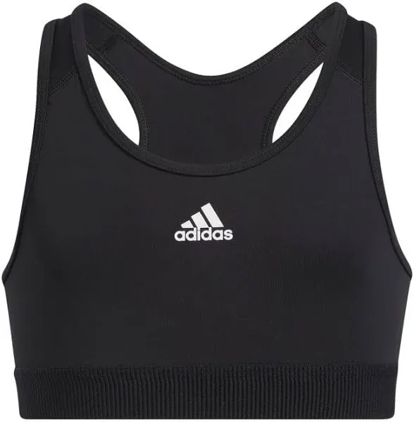 NWT Adidas Girls Black Aeroready Techfit Sports Bra, Size L (14)