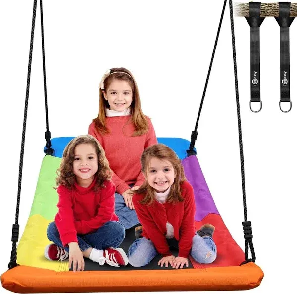 Trekassy 700lb Giant 60" Skycurve Platform Metal Tree Swing for Kids and Adults Wear