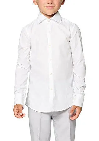 Boys OppoSuits White Knight Solid Shirt