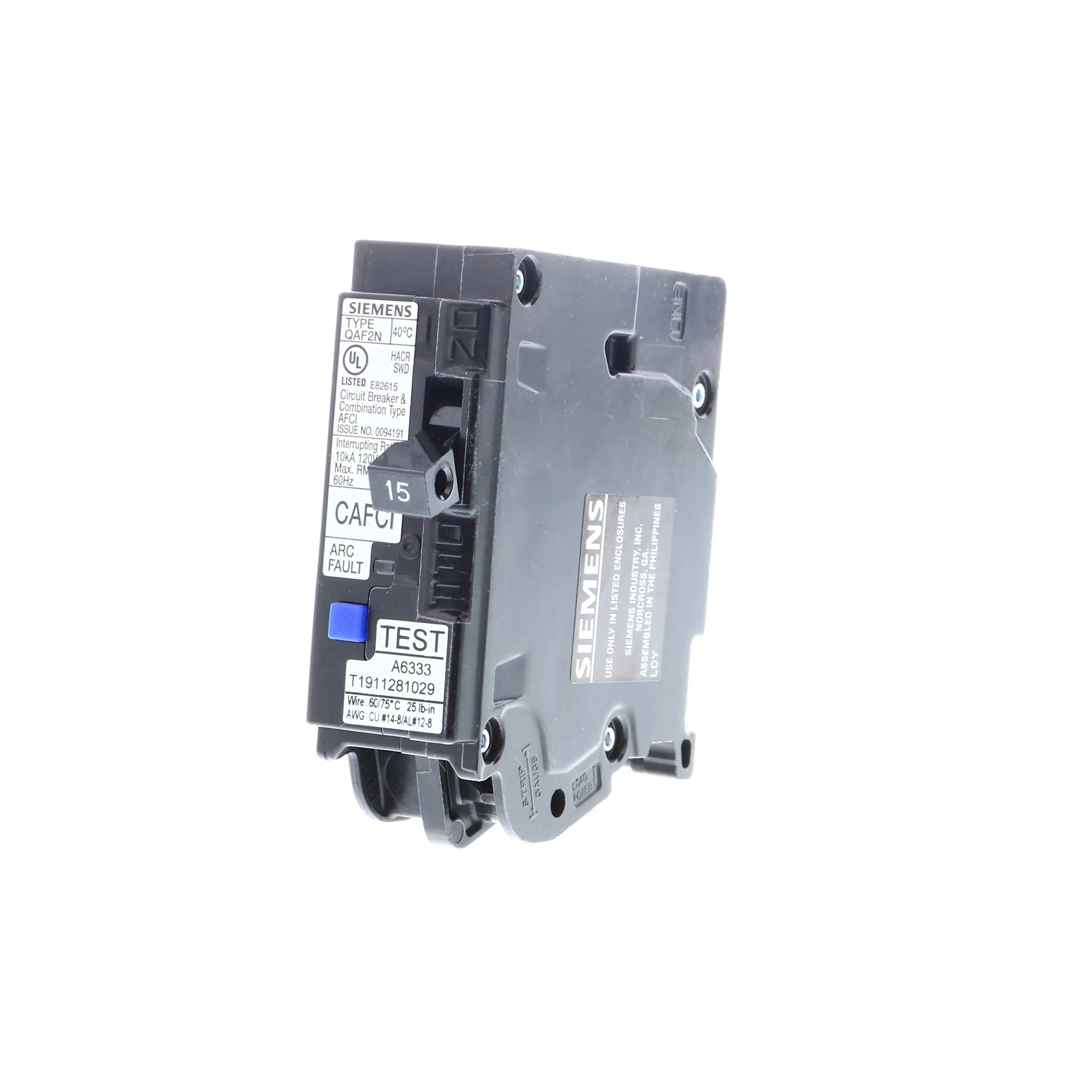 Siemens QA115AFCN Arc Fault Circuit Breaker