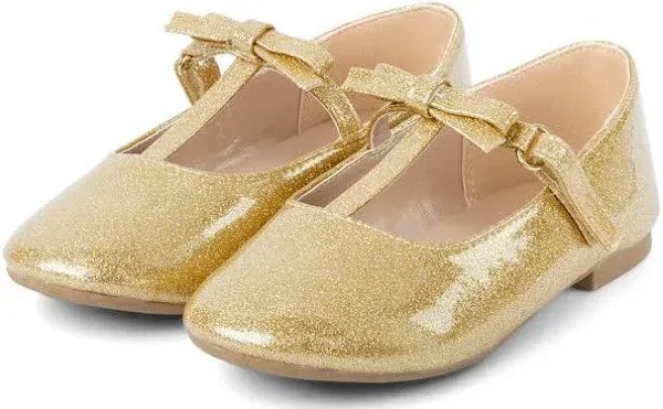 Gymboree Girls' Glitter T Strap Ballet Flats