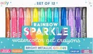 Rainbow Sparkle Metallic Watercolor Gel Crayons - Set of 12